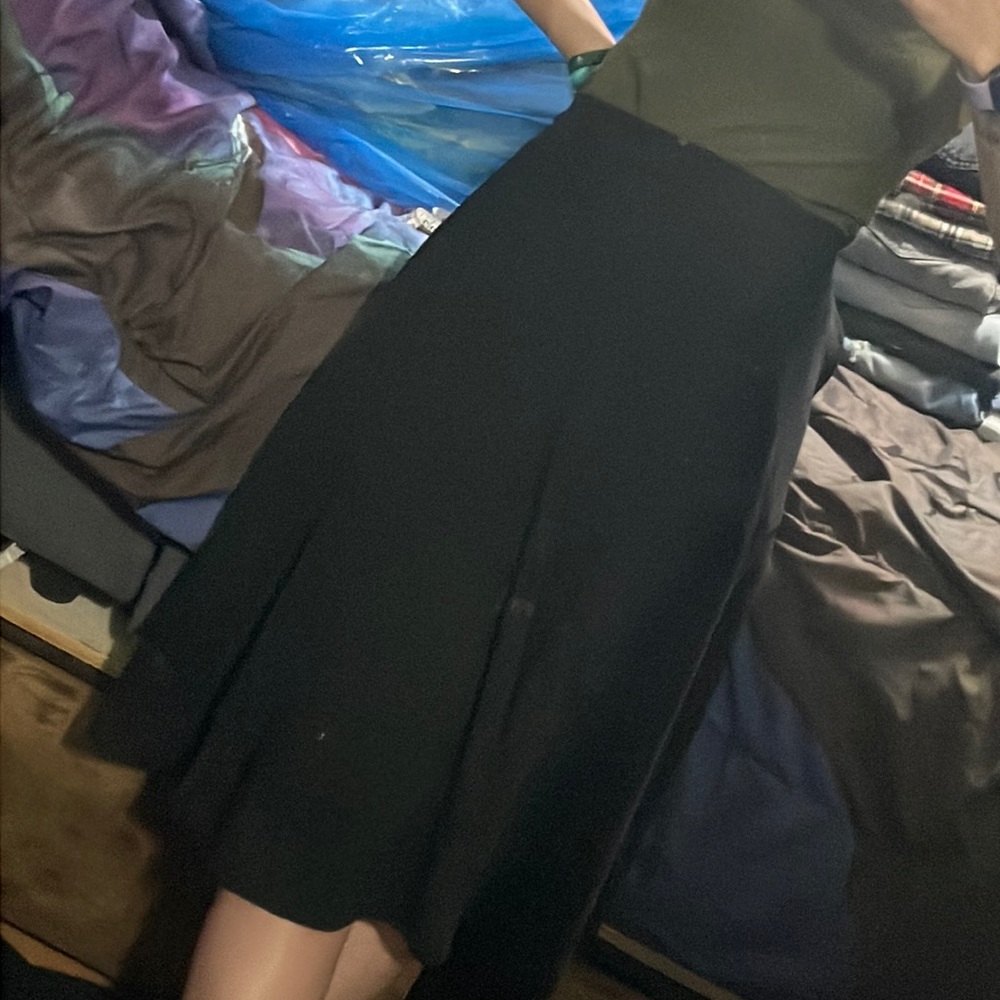 Black circle midi skirt